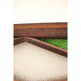 ダイア緑色ガラス欄間 2枚1組　R2205 