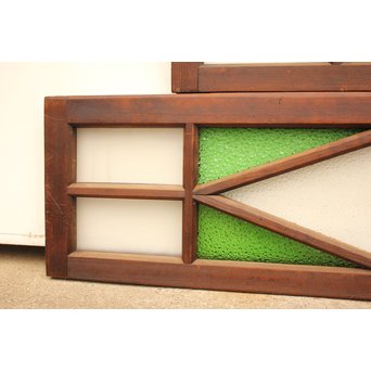 ダイア緑色ガラス欄間 2枚1組　R2205 