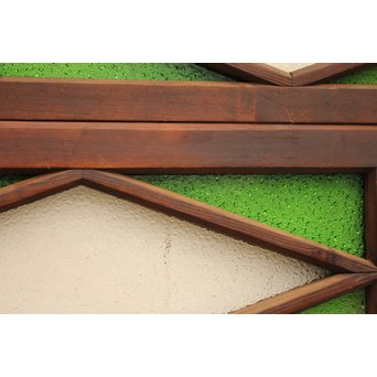 ダイア緑色ガラス欄間 2枚1組　R2205 