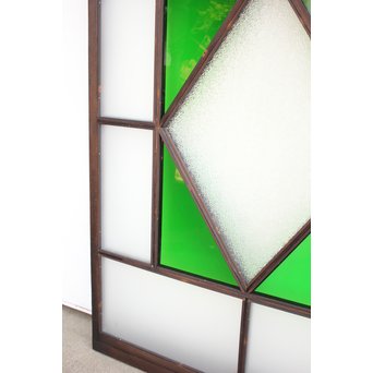 ダイアカット緑色ガラス戸 4枚1組　GD1073 