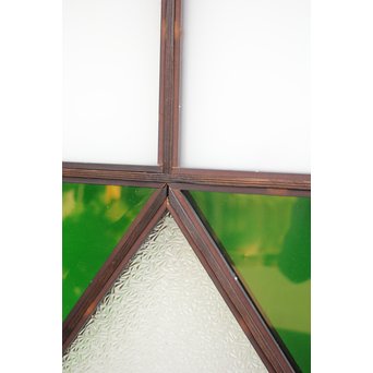 ダイアカット緑色ガラス戸 4枚1組　GD1073 