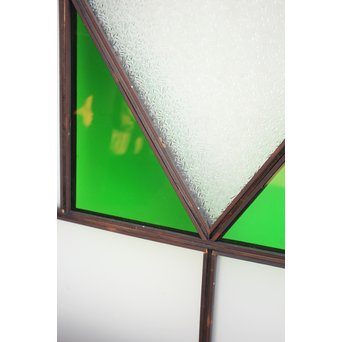 ダイアカット緑色ガラス戸 4枚1組　GD1073 