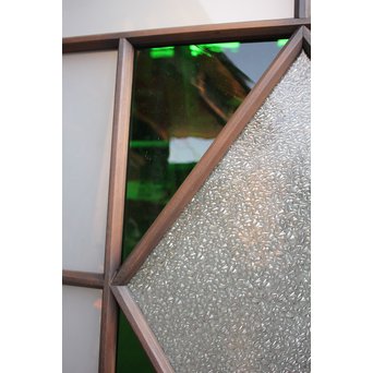 ダイアカット緑色ガラス戸 4枚1組　GD1073 