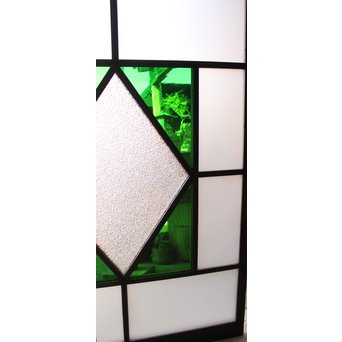 ダイアカット緑色ガラス戸 4枚1組　GD1073 