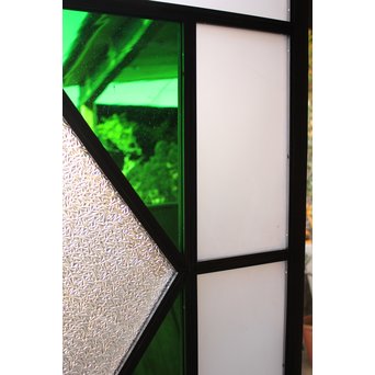 ダイアカット緑色ガラス戸 4枚1組　GD1073 