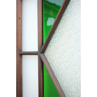 ダイアカット緑色ガラス戸 4枚1組　GD1073 