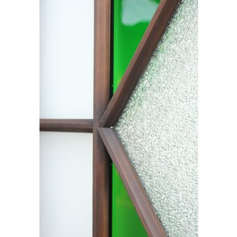 ダイアカット緑色ガラス戸 4枚1組　GD1073 