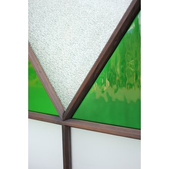 ダイアカット緑色ガラス戸 4枚1組　GD1073 