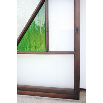 ダイアカット緑色ガラス戸 4枚1組　GD1073 