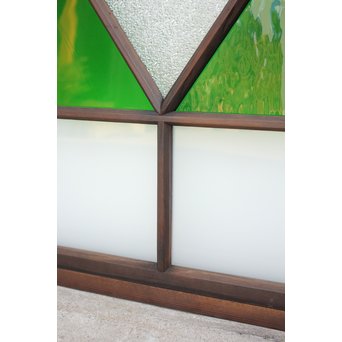 ダイアカット緑色ガラス戸 4枚1組　GD1073 