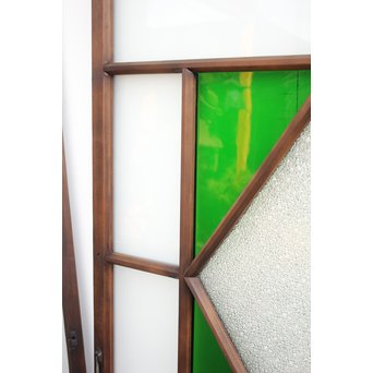 ダイアカット緑色ガラス戸 4枚1組　GD1073 