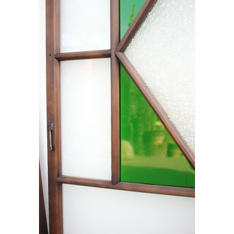 ダイアカット緑色ガラス戸 4枚1組　GD1073 