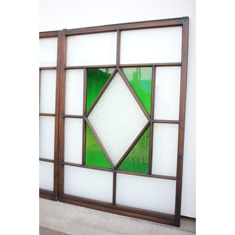 ダイアカット緑色ガラス戸 4枚1組　GD1073 