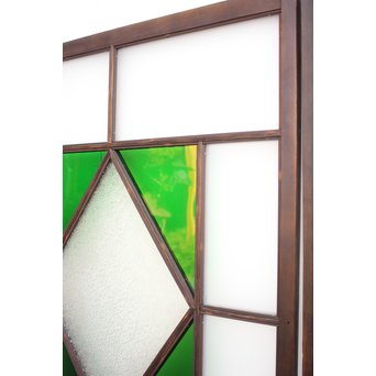 ダイアカット緑色ガラス戸 4枚1組　GD1073 
