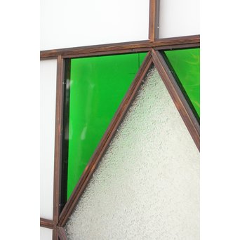 ダイアカット緑色ガラス戸 4枚1組　GD1073 