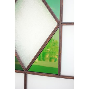 ダイアカット緑色ガラス戸 4枚1組　GD1073 