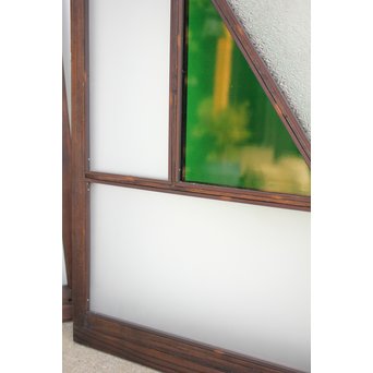 ダイアカット緑色ガラス戸 4枚1組　GD1073 