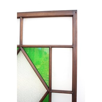 ダイアカット緑色ガラス戸 4枚1組　GD1073 