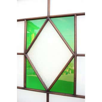 ダイアカット緑色ガラス戸 4枚1組　GD1073 