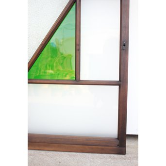 ダイアカット緑色ガラス戸 4枚1組　GD1073 