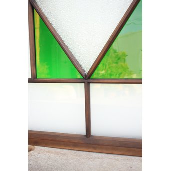 ダイアカット緑色ガラス戸 4枚1組　GD1073 