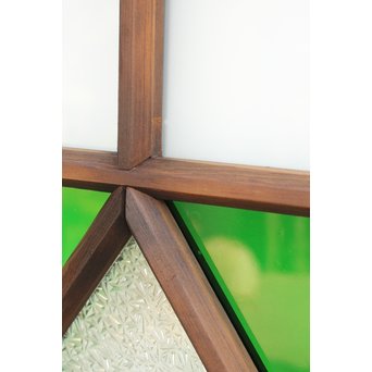 ダイアカット緑色ガラス戸 4枚1組　GD1073 