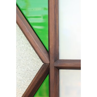 ダイアカット緑色ガラス戸 4枚1組　GD1073 