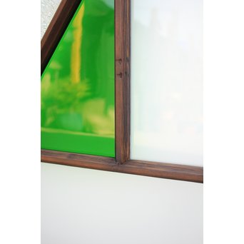 ダイアカット緑色ガラス戸 4枚1組　GD1073 