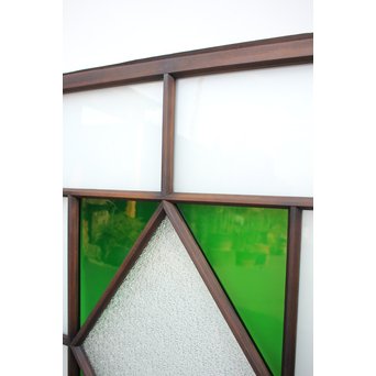 ダイアカット緑色ガラス戸 4枚1組　GD1073 