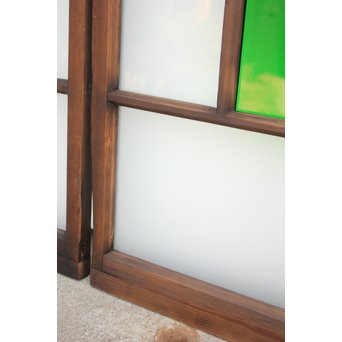 ダイアカット緑色ガラス戸 4枚1組　GD1073 