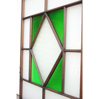 ダイアカット緑色ガラス戸 4枚1組　GD1073 