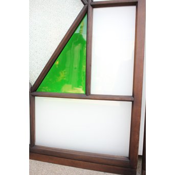 ダイアカット緑色ガラス戸 4枚1組　GD1073 