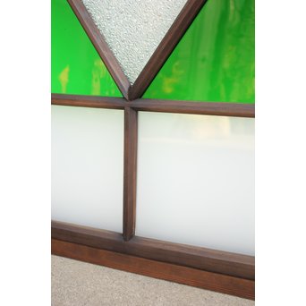 ダイアカット緑色ガラス戸 4枚1組　GD1073 