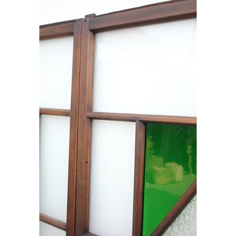 ダイアカット緑色ガラス戸 4枚1組　GD1073 