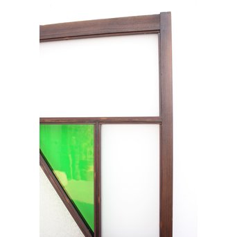 ダイアカット緑色ガラス戸 4枚1組　GD1073 