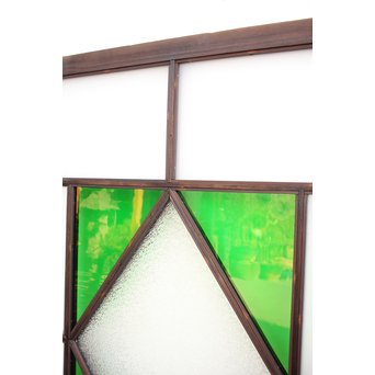 ダイアカット緑色ガラス戸 4枚1組　GD1073 