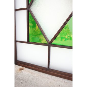 ダイアカット緑色ガラス戸 4枚1組　GD1073 