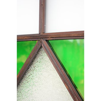 ダイアカット緑色ガラス戸 4枚1組　GD1073 