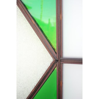 ダイアカット緑色ガラス戸 4枚1組　GD1073 