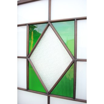 ダイアカット緑色ガラス戸 4枚1組　GD1073 