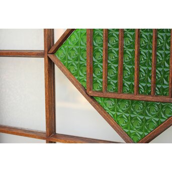 薔薇型色ガラス戸 2枚1組　GD1074Y 