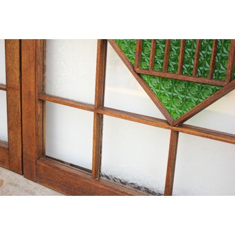 薔薇型色ガラス戸 2枚1組　GD1074Y 