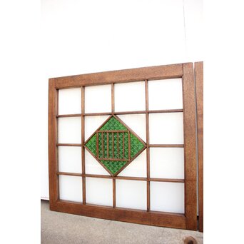 薔薇型色ガラス戸 2枚1組　GD1074Y 