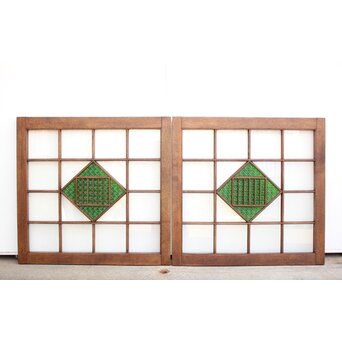 薔薇型色ガラス戸 2枚1組　GD1074Y