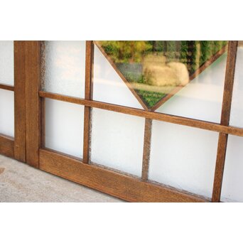 薔薇型色ガラス戸 2枚1組　GD1074Y 