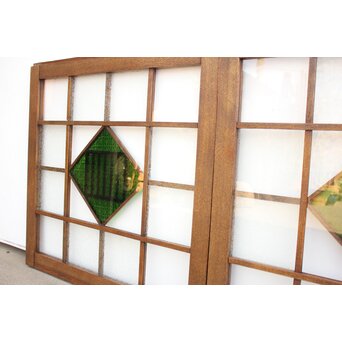 薔薇型色ガラス戸 2枚1組　GD1074Y 