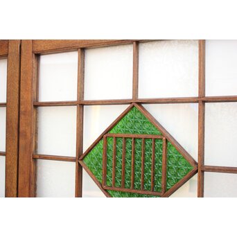 薔薇型色ガラス戸 2枚1組　GD1074Y 