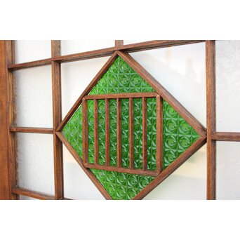 薔薇型色ガラス戸 2枚1組　GD1074Y 