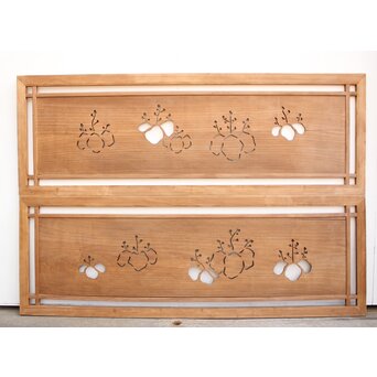 長尺特大 桐透かし欄間 2枚1組　R2213 ここから反対面