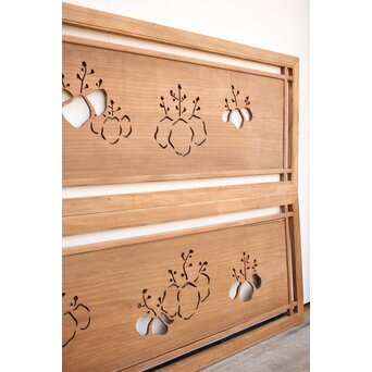 長尺特大 桐透かし欄間 2枚1組　R2213 